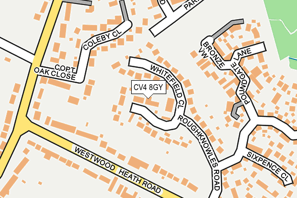 CV4 8GY map - OS OpenMap – Local (Ordnance Survey) CV4 8GY map - OS OpenMap – Local (Ordnance Survey)