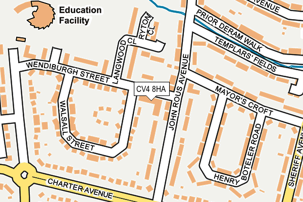 CV4 8HA map - OS OpenMap – Local (Ordnance Survey) CV4 8HA map - OS OpenMap – Local (Ordnance Survey)