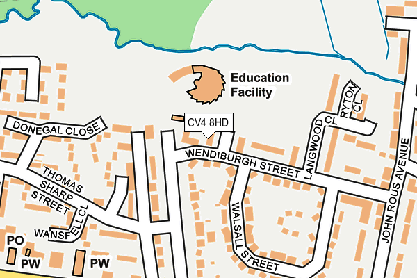 CV4 8HD map - OS OpenMap – Local (Ordnance Survey) CV4 8HD map - OS OpenMap – Local (Ordnance Survey)