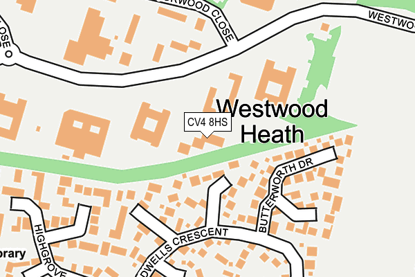 CV4 8HS map - OS OpenMap – Local (Ordnance Survey) CV4 8HS map - OS OpenMap – Local (Ordnance Survey)
