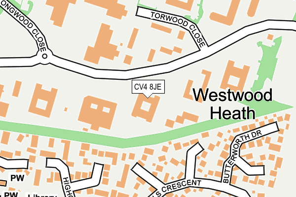 CV4 8JE map - OS OpenMap – Local (Ordnance Survey) CV4 8JE map - OS OpenMap – Local (Ordnance Survey)