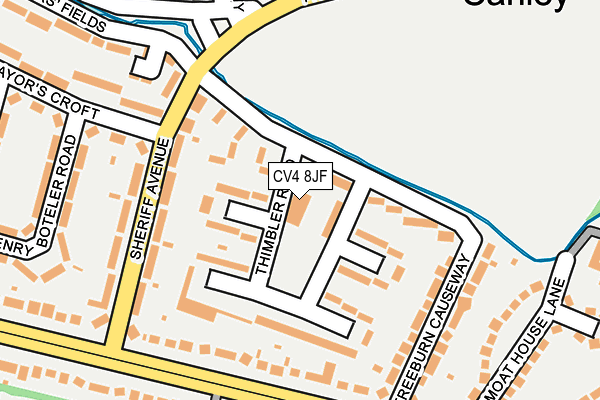 CV4 8JF map - OS OpenMap – Local (Ordnance Survey) CV4 8JF map - OS OpenMap – Local (Ordnance Survey)
