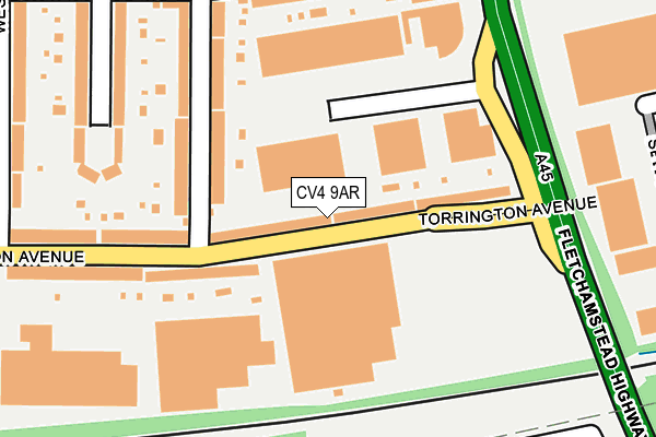 CV4 9AR map - OS OpenMap – Local (Ordnance Survey) CV4 9AR map - OS OpenMap – Local (Ordnance Survey)