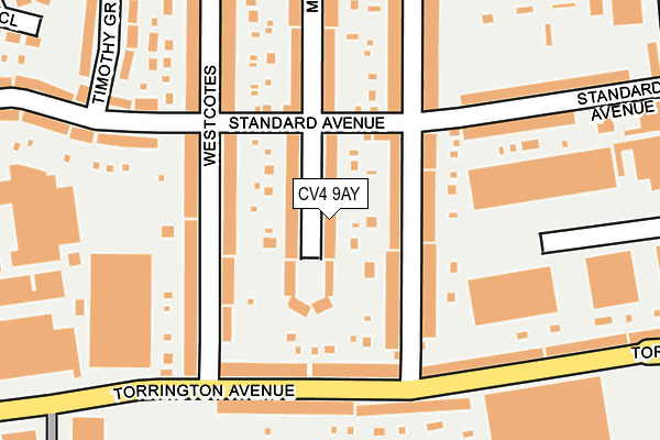 CV4 9AY map - OS OpenMap – Local (Ordnance Survey) CV4 9AY map - OS OpenMap – Local (Ordnance Survey)