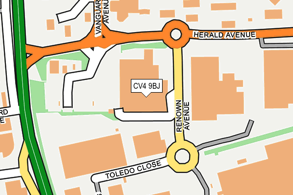 CV4 9BJ map - OS OpenMap – Local (Ordnance Survey) CV4 9BJ map - OS OpenMap – Local (Ordnance Survey)
