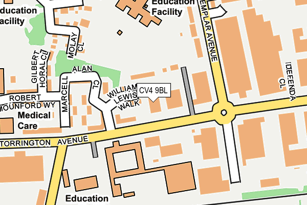 CV4 9BL map - OS OpenMap – Local (Ordnance Survey) CV4 9BL map - OS OpenMap – Local (Ordnance Survey)