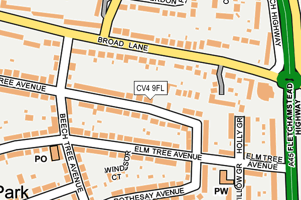 CV4 9FL map - OS OpenMap – Local (Ordnance Survey) CV4 9FL map - OS OpenMap – Local (Ordnance Survey)