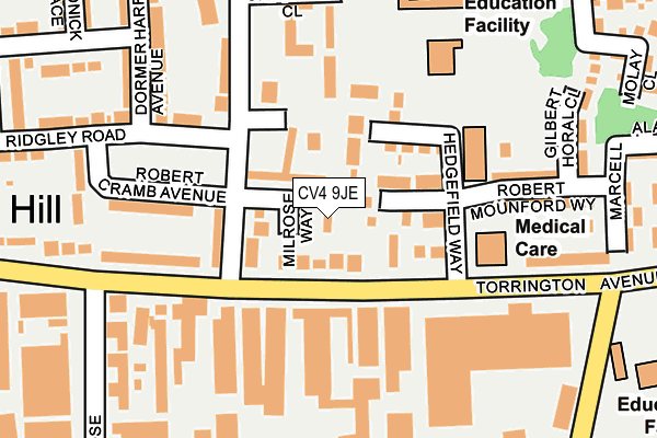 CV4 9JE map - OS OpenMap – Local (Ordnance Survey) CV4 9JE map - OS OpenMap – Local (Ordnance Survey)