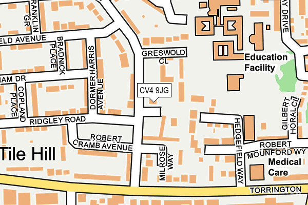CV4 9JG map - OS OpenMap – Local (Ordnance Survey) CV4 9JG map - OS OpenMap – Local (Ordnance Survey)