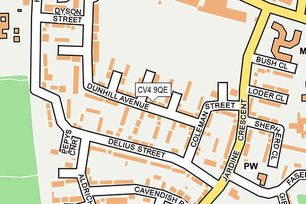 CV4 9QE map - OS OpenMap – Local (Ordnance Survey) CV4 9QE map - OS OpenMap – Local (Ordnance Survey)