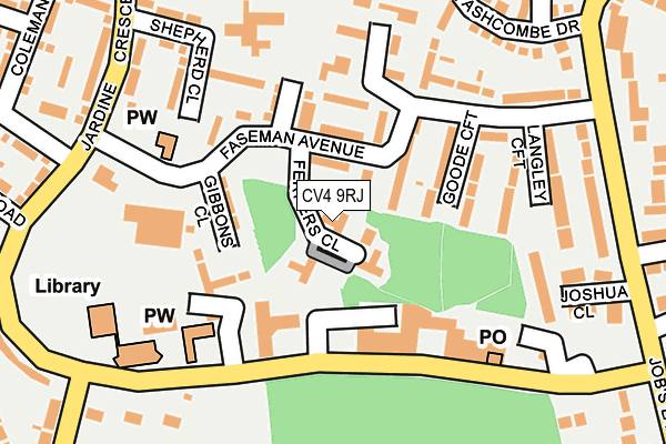 CV4 9RJ map - OS OpenMap – Local (Ordnance Survey) CV4 9RJ map - OS OpenMap – Local (Ordnance Survey)