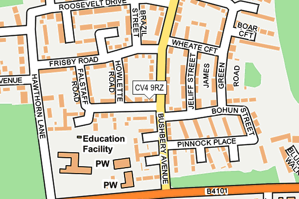 CV4 9RZ map - OS OpenMap – Local (Ordnance Survey) CV4 9RZ map - OS OpenMap – Local (Ordnance Survey)