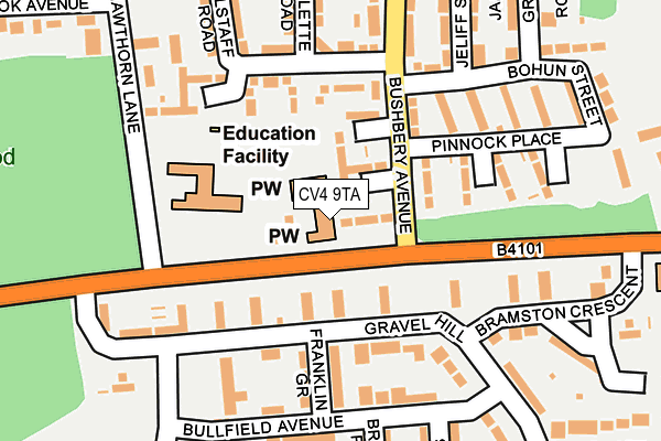 CV4 9TA map - OS OpenMap – Local (Ordnance Survey) CV4 9TA map - OS OpenMap – Local (Ordnance Survey)