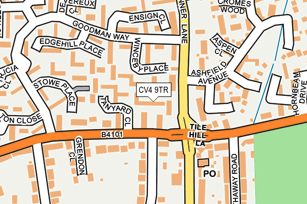 CV4 9TR map - OS OpenMap – Local (Ordnance Survey) CV4 9TR map - OS OpenMap – Local (Ordnance Survey)