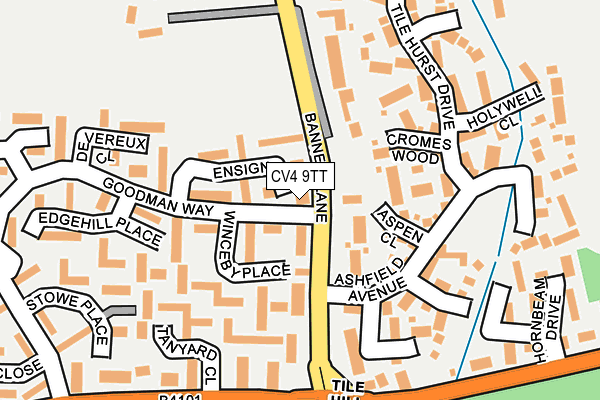 CV4 9TT map - OS OpenMap – Local (Ordnance Survey) CV4 9TT map - OS OpenMap – Local (Ordnance Survey)
