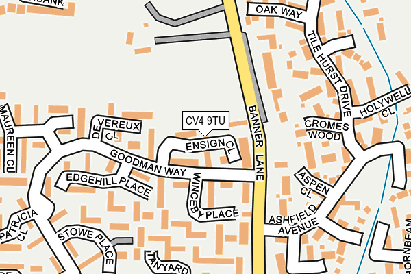 CV4 9TU map - OS OpenMap – Local (Ordnance Survey) CV4 9TU map - OS OpenMap – Local (Ordnance Survey)