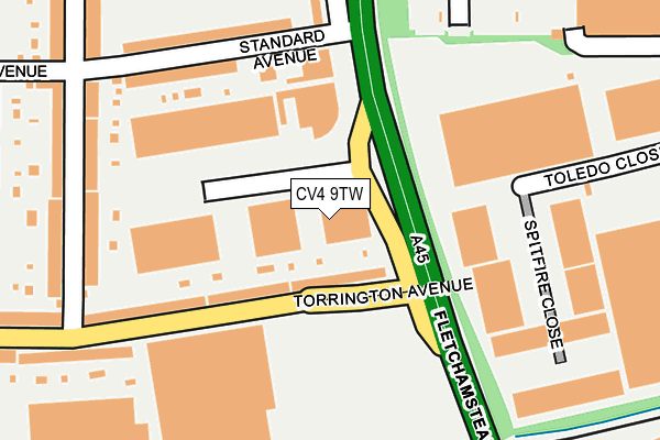CV4 9TW map - OS OpenMap – Local (Ordnance Survey) CV4 9TW map - OS OpenMap – Local (Ordnance Survey)