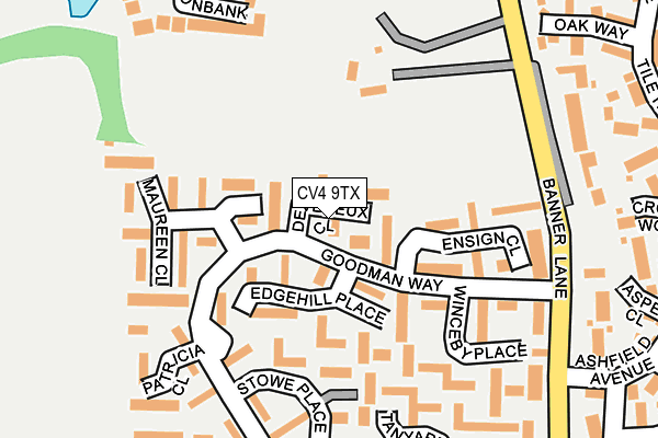 CV4 9TX map - OS OpenMap – Local (Ordnance Survey) CV4 9TX map - OS OpenMap – Local (Ordnance Survey)