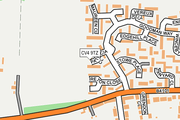 CV4 9TZ map - OS OpenMap – Local (Ordnance Survey) CV4 9TZ map - OS OpenMap – Local (Ordnance Survey)