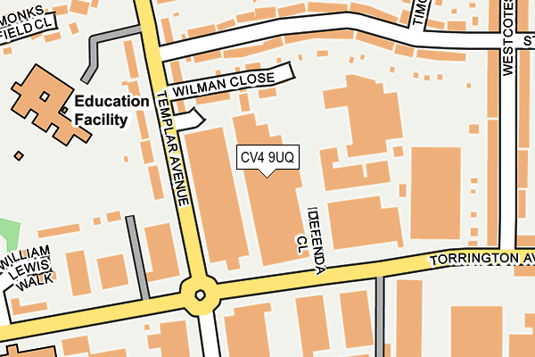 CV4 9UQ map - OS OpenMap – Local (Ordnance Survey) CV4 9UQ map - OS OpenMap – Local (Ordnance Survey)