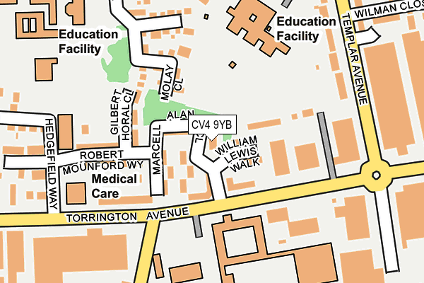 CV4 9YB map - OS OpenMap – Local (Ordnance Survey) CV4 9YB map - OS OpenMap – Local (Ordnance Survey)
