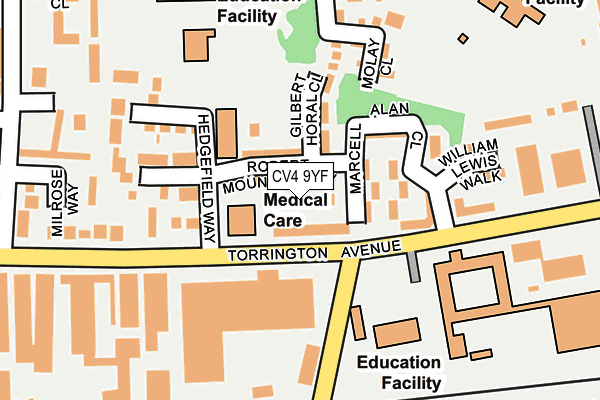 CV4 9YF map - OS OpenMap – Local (Ordnance Survey) CV4 9YF map - OS OpenMap – Local (Ordnance Survey)
