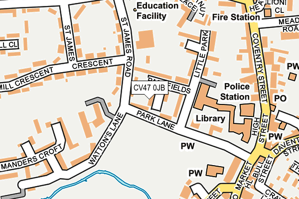 CV47 0JB map - OS OpenMap – Local (Ordnance Survey) CV47 0JB map - OS OpenMap – Local (Ordnance Survey)