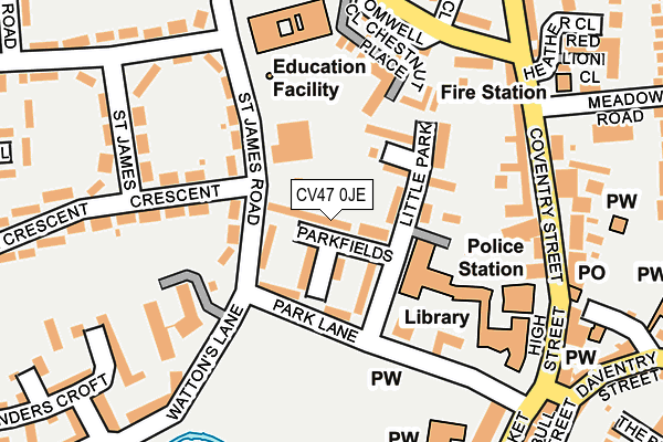 CV47 0JE map - OS OpenMap – Local (Ordnance Survey) CV47 0JE map - OS OpenMap – Local (Ordnance Survey)