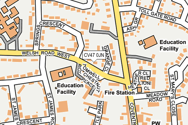 CV47 0JN map - OS OpenMap – Local (Ordnance Survey) CV47 0JN map - OS OpenMap – Local (Ordnance Survey)