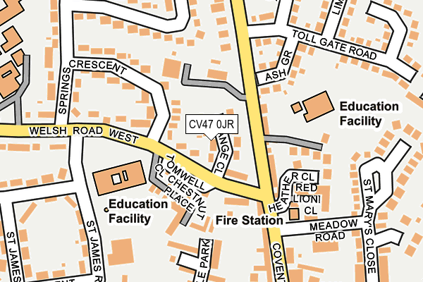 CV47 0JR map - OS OpenMap – Local (Ordnance Survey)