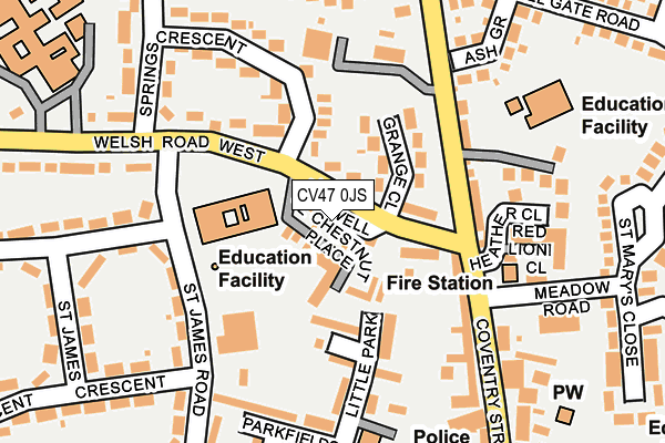 CV47 0JS map - OS OpenMap – Local (Ordnance Survey) CV47 0JS map - OS OpenMap – Local (Ordnance Survey)