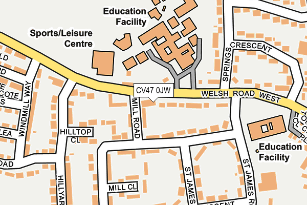 CV47 0JW map - OS OpenMap – Local (Ordnance Survey) CV47 0JW map - OS OpenMap – Local (Ordnance Survey)
