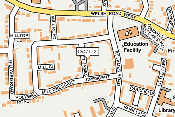 CV47 0LX map - OS OpenMap – Local (Ordnance Survey)