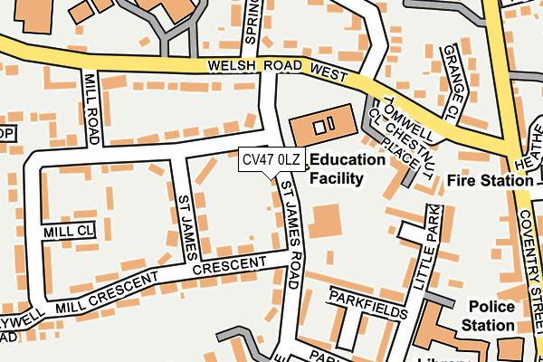 CV47 0LZ map - OS OpenMap – Local (Ordnance Survey) CV47 0LZ map - OS OpenMap – Local (Ordnance Survey)