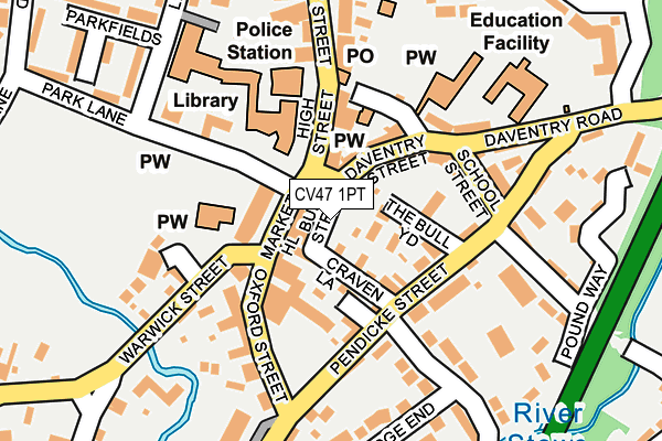 CV47 1PT map - OS OpenMap – Local (Ordnance Survey) CV47 1PT map - OS OpenMap – Local (Ordnance Survey)