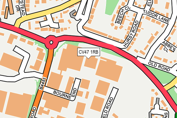 CV47 1RB map - OS OpenMap – Local (Ordnance Survey) CV47 1RB map - OS OpenMap – Local (Ordnance Survey)