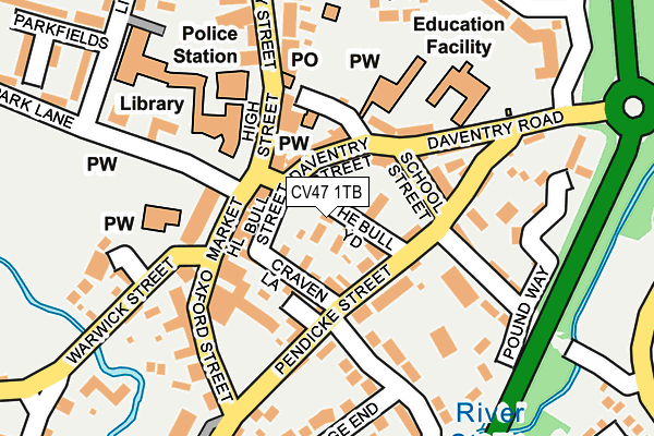 CV47 1TB map - OS OpenMap – Local (Ordnance Survey) CV47 1TB map - OS OpenMap – Local (Ordnance Survey)