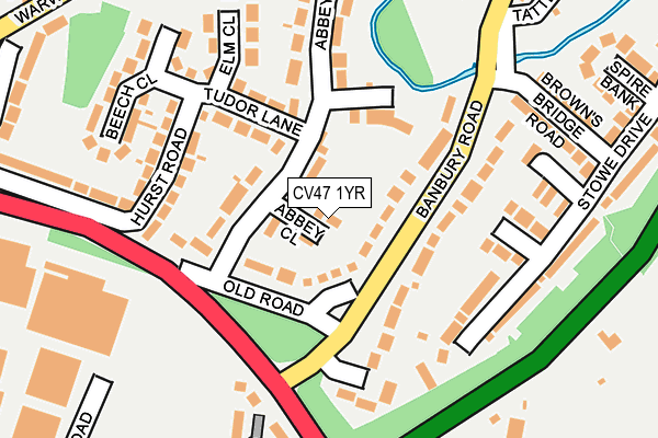 CV47 1YR map - OS OpenMap – Local (Ordnance Survey)