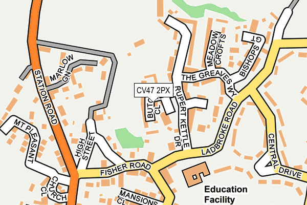 CV47 2PX map - OS OpenMap – Local (Ordnance Survey) CV47 2PX map - OS OpenMap – Local (Ordnance Survey)