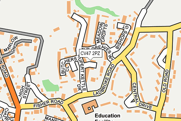 CV47 2PZ map - OS OpenMap – Local (Ordnance Survey) CV47 2PZ map - OS OpenMap – Local (Ordnance Survey)