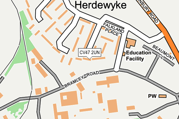 CV47 2UN map - OS OpenMap – Local (Ordnance Survey) CV47 2UN map - OS OpenMap – Local (Ordnance Survey)