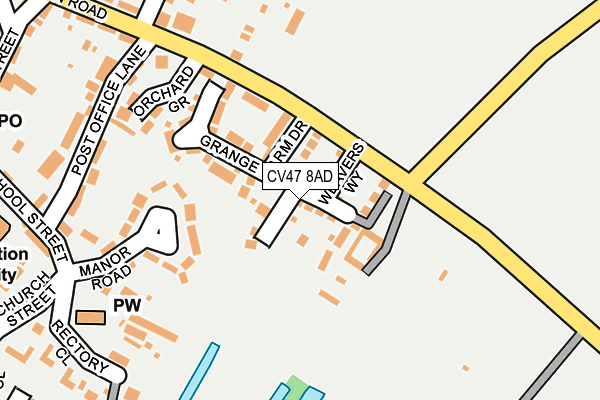 CV47 8AD map - OS OpenMap – Local (Ordnance Survey) CV47 8AD map - OS OpenMap – Local (Ordnance Survey)