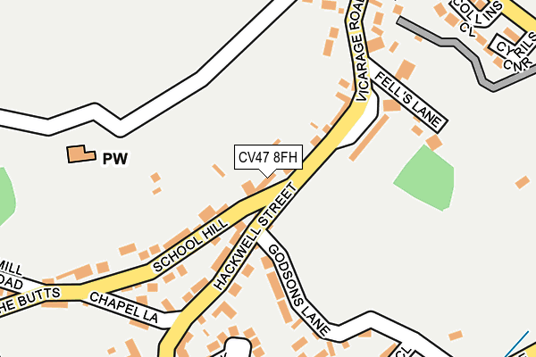CV47 8FH map - OS OpenMap – Local (Ordnance Survey) CV47 8FH map - OS OpenMap – Local (Ordnance Survey)