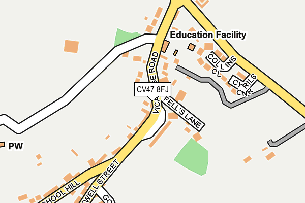 CV47 8FJ map - OS OpenMap – Local (Ordnance Survey) CV47 8FJ map - OS OpenMap – Local (Ordnance Survey)