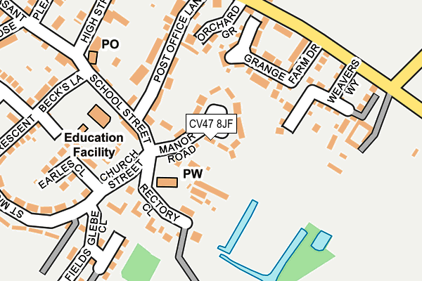 CV47 8JF map - OS OpenMap – Local (Ordnance Survey) CV47 8JF map - OS OpenMap – Local (Ordnance Survey)