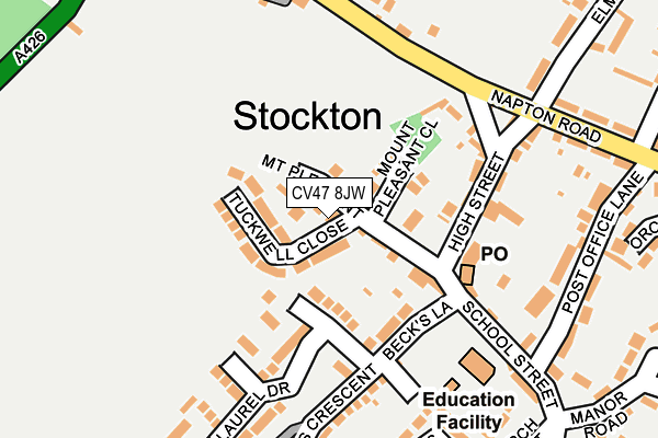 CV47 8JW map - OS OpenMap – Local (Ordnance Survey) CV47 8JW map - OS OpenMap – Local (Ordnance Survey)