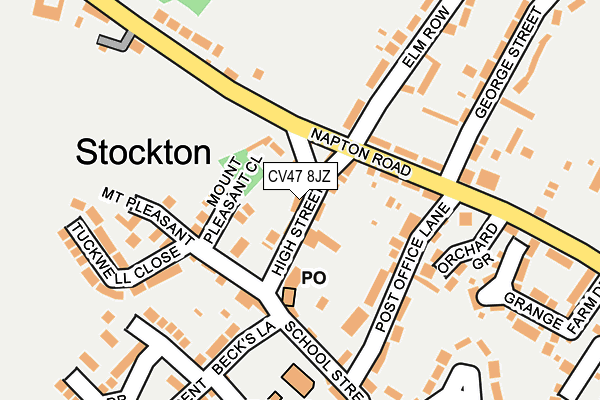 CV47 8JZ map - OS OpenMap – Local (Ordnance Survey)