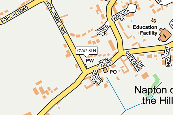 CV47 8LN map - OS OpenMap – Local (Ordnance Survey) CV47 8LN map - OS OpenMap – Local (Ordnance Survey)