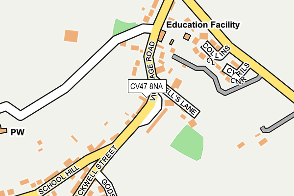 CV47 8NA map - OS OpenMap – Local (Ordnance Survey) CV47 8NA map - OS OpenMap – Local (Ordnance Survey)