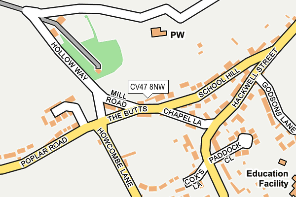 CV47 8NW map - OS OpenMap – Local (Ordnance Survey) CV47 8NW map - OS OpenMap – Local (Ordnance Survey)